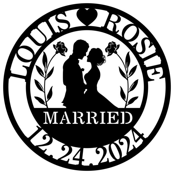 Personalized Married Metal Sign - Image 3