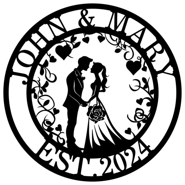 Personalized Newlywed Metal Sign - Image 3