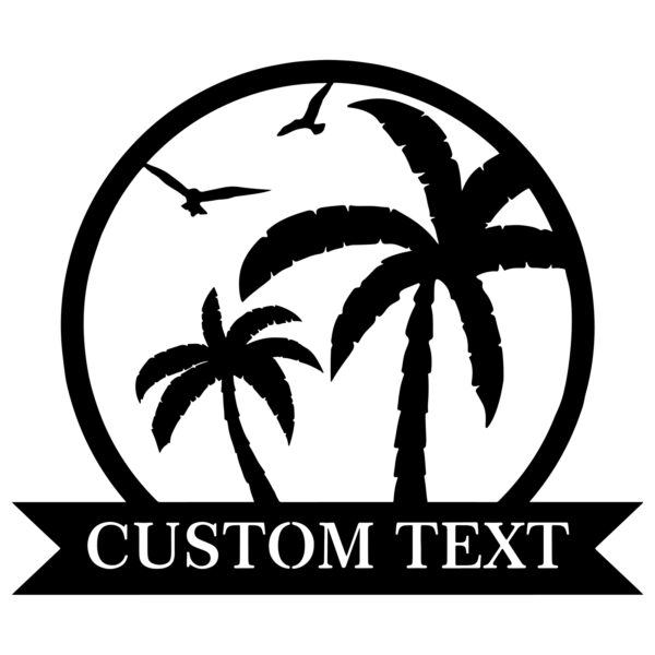 Personalized Palm Tree Metal Sign - Image 3