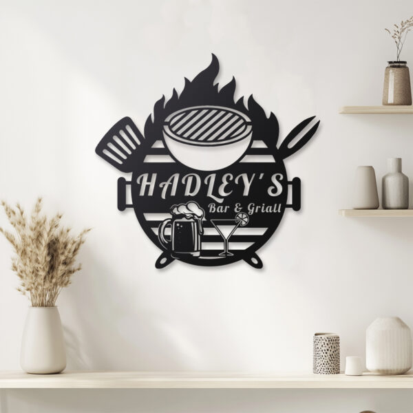 Personalized Bar and Grill Metal Sign - Image 3