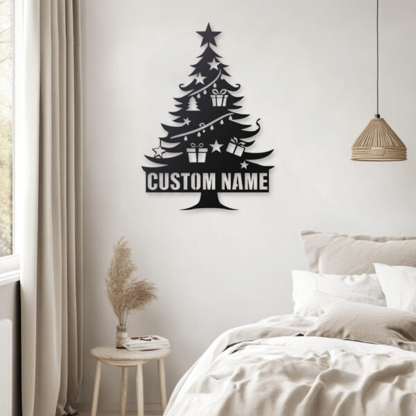 Custom Christmas Tree Metal Sign - Image 2