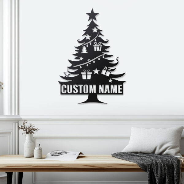 Custom Christmas Tree Metal Sign