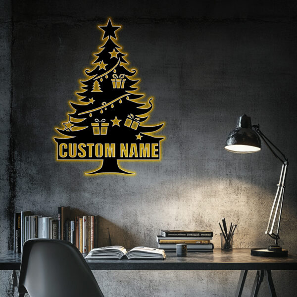 Custom Christmas Tree Metal Sign - Image 3