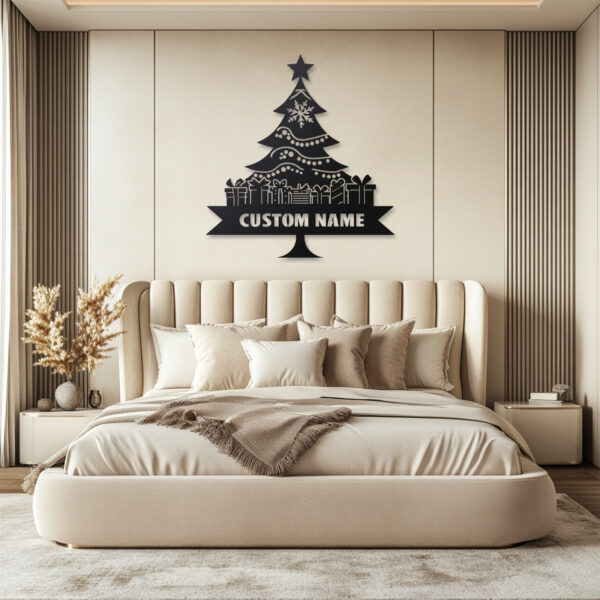 Personalized Christmas Tree Metal Art - Image 2