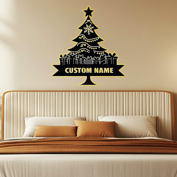 Personalized Christmas Tree Metal Art - Image 3