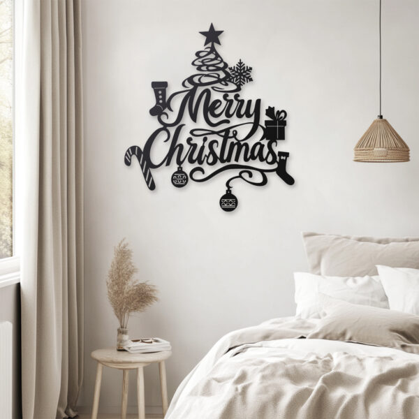 Personalized Merry Christmas Metal Sign - Image 2