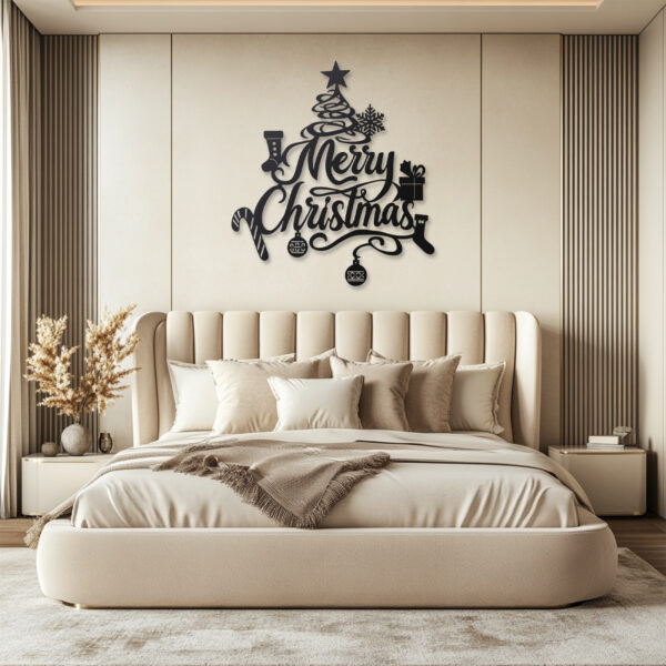 Personalized Merry Christmas Metal Sign - Image 3