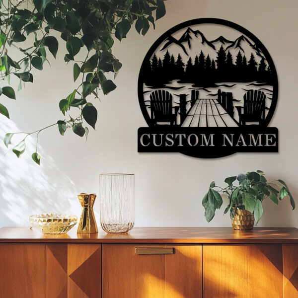 Personalized Mountain View Metal Sign