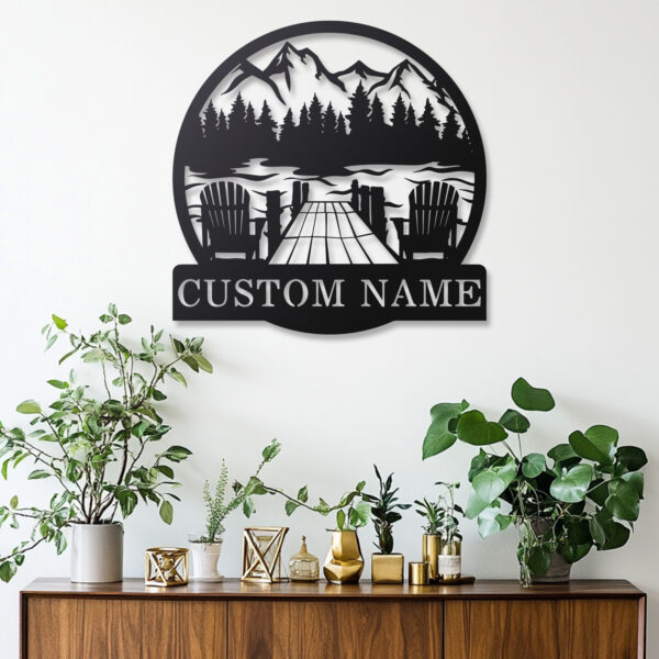 Personalized Mountain View Metal Sign - Image 2