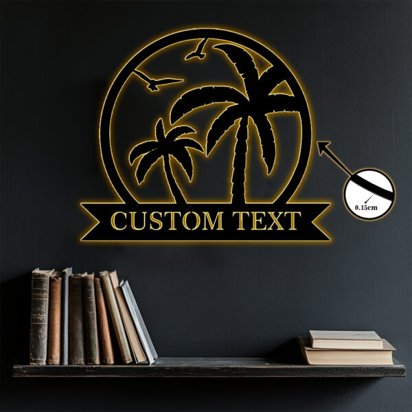 Personalized Palm Tree Metal Sign - Image 2